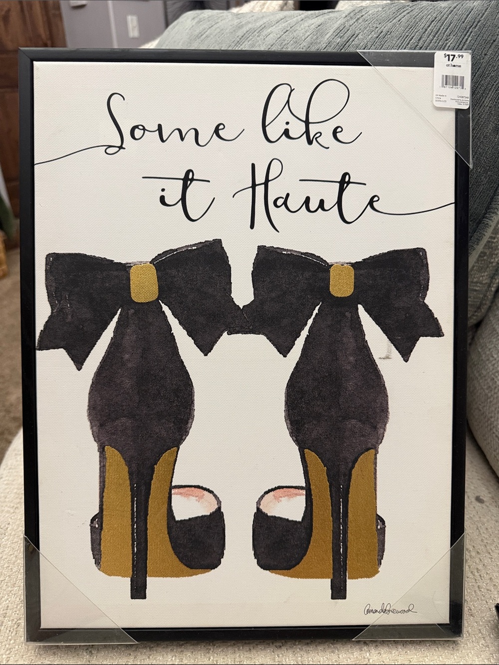 Some Like It Haute Black & Gold High Heel Wall Art